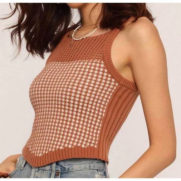 NEW HEARTLOOM julie crochet tank in clay - Picture 2 of 3